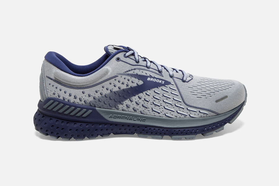 Mens Brooks Adrenaline GTS 21 Walking Shoes Grey/Tradewinds/Deep Cobalt | Shoes 5491-PHORG